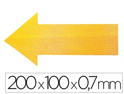 [1705-04] SIMBOLO ADHESIVO DURABLE PVC FORMA DE FLECHA PARA DELIMITACION SUELO AMARILLO 200X100X0,7 MM PACK DE 10