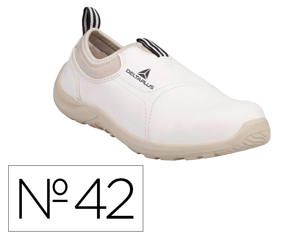 ZAPATOS DE SEGURIDAD DELTAPLUS MICROFIBRA PU SUELA PU MONO-DENSIDAD COLOR BLANCO TALLA 42