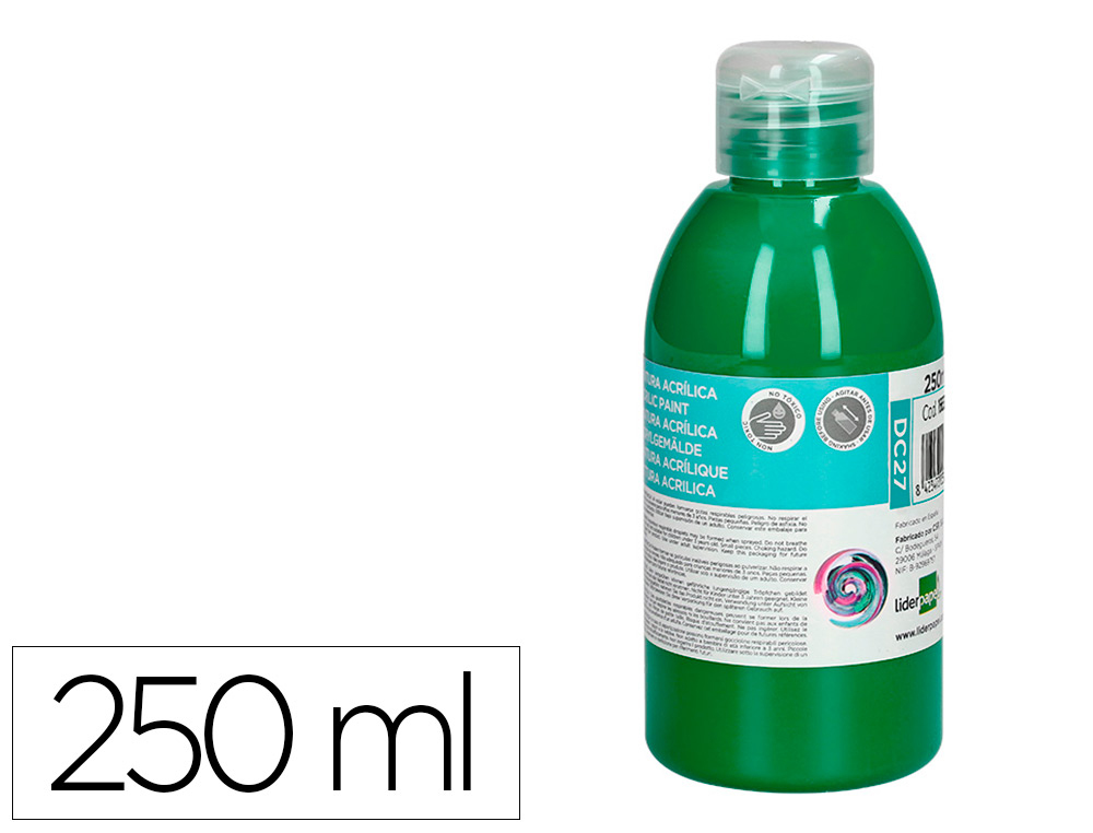 PINTURA ACRILICA LIDERPAPEL BOTE DE 250 ML VERDE OSCURO