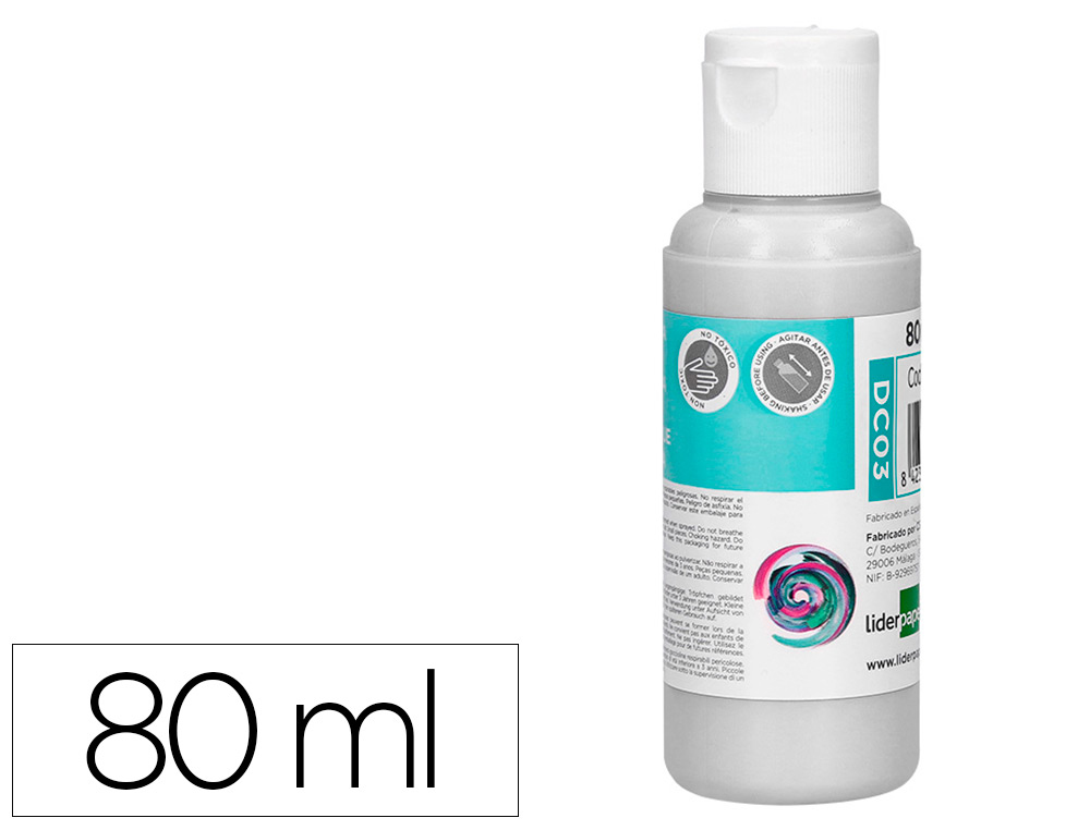 PINTURA ACRILICA LIDERPAPEL BOTE DE 80 ML BLANCO