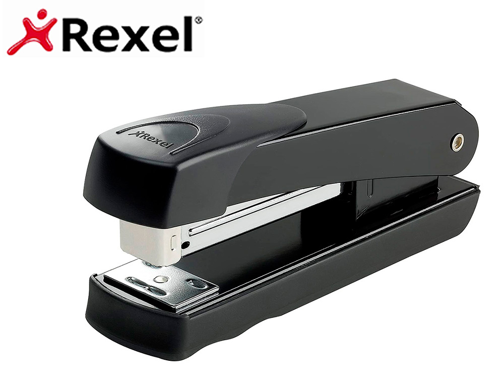 GRAPADORA REXEL METEOR METALICA CAPACIDAD DE GRAPADO 20 HOJAS USA GRAPAS 24/6 Y 26/6 COLOR NEGRO