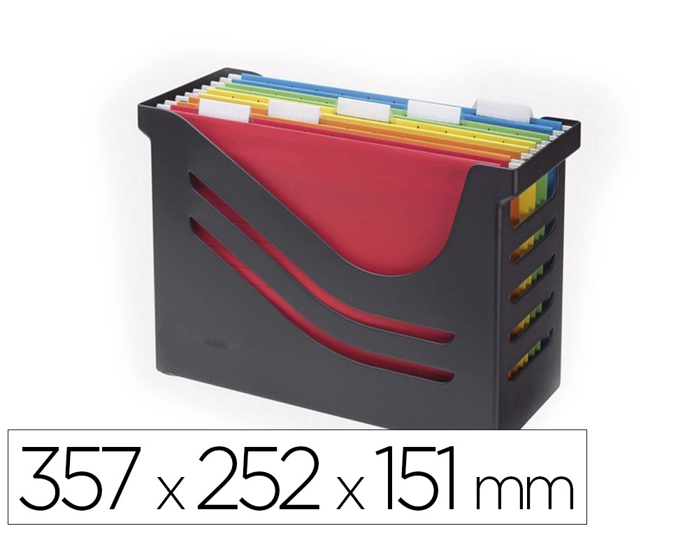 SOPORTE PARA CARPETAS COLGANTES TARIFOLD PLASTICO 100% RECICLADO COLOR NEGRO 357 X 252 X 151 MM