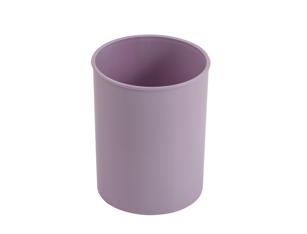 CUBILETE PORTALAPICES FAIBO PLASTICO COLOR VIOLETA PASTEL 78 MM DIAMETRO X 100 MM ALTO