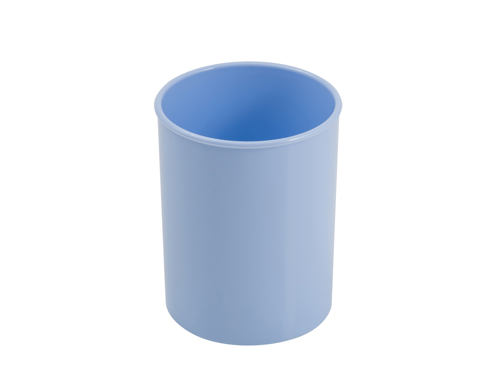 CUBILETE PORTALAPICES FAIBO PLASTICO COLOR AZUL PASTEL 78 MM DIAMETRO X 100 MM ALTO