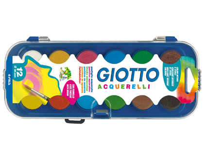 ACUARELA GIOTTO 12 COLORES CON PINCEL ESTUCHE DE PLASTICO