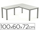 [2107AD02] ALA PARA MESA ROCADA SERIE EXECUTIVE 60X 100 CM DERECHA O IZQUIERDA ACABADO AD02 ALUMINIO/ GRIS