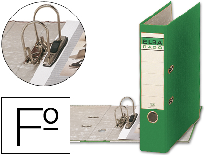 ARCHIVADOR DE PALANCA ELBA CARTON FORRADO FOLIO VERDE LOMO DE 80 MM RADO CHIC