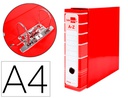 [AZ16] ARCHIVADOR DE PALANCA LIDERPAPEL A4 FILING SYSTEM FORRADO SIN RADO LOMO 80MM ROJOCON CAJA Y COMPRESOR METALICO