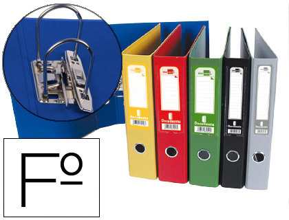 ARCHIVADOR DE PALANCA LIDERPAPEL FOLIO DOCUMENTA FORRADO PVC CON RADO LOMO 52 MM COLORES SURTIDOS CLASSIC