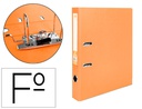 [AY35] ARCHIVADOR DE PALANCA LIDERPAPEL FOLIO DOCUMENTA FORRADO PVC CON RADO LOMO 52 MM NARANJA COMPRESOR METALICO