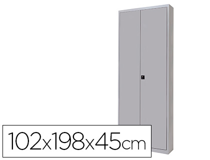 ARMARIO METALICO ROCADA DOS PUERTAS BATIENTES INCLUYE CUATRO BALDA 102X198X45 CM ACABADO AC00 GRIS/GRIS