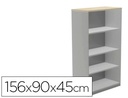 [1055AN02V24] ARMARIO ROCADA CON CUATRO ESTANTES SERIE STORE 156X90X45 CM ACABADO AN02 GRIS/GRIS