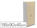[1104AN02V24] ARMARIO ROCADA CON CUATRO ESTANTES Y DOS PUERTAS SERIE STORE 195X90X45 CM ACABADO AN02 GRIS/GRIS