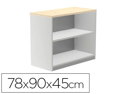 ARMARIO ROCADA CON DOS ESTANTES SERIE STORE 78X90X45 CM ACABADO AN04 GRIS/BLANCO