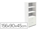 [1056AW04V24] ARMARIO ROCADA CON DOS ESTANTES Y DOS CAJONES INFERIORES SERIE STORE 156X90X45 CM ACABADO AW04