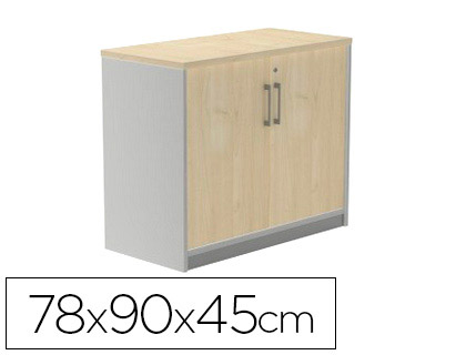 ARMARIO ROCADA CON DOS PUERTAS SERIE STORE 78X90X45 CM ACABADO AN02 GRIS/GRIS