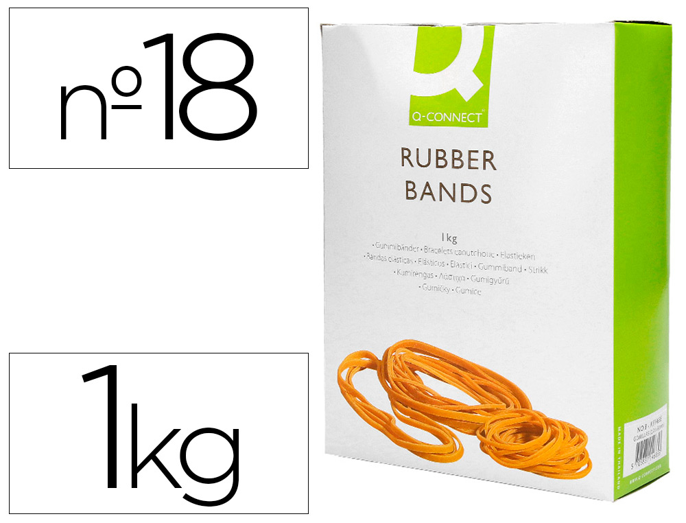 BANDAS ELASTICAS Q-CONNECT 1000 GR 180 X 1,6MM X16 MM N 18