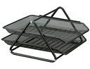 [KF00860] BANDEJA SOBREMESA METALICA Q-CONNECT REJILLA GXA100 NEGRA 2 BANDEJAS MOVIBLES 300X185X350 MM