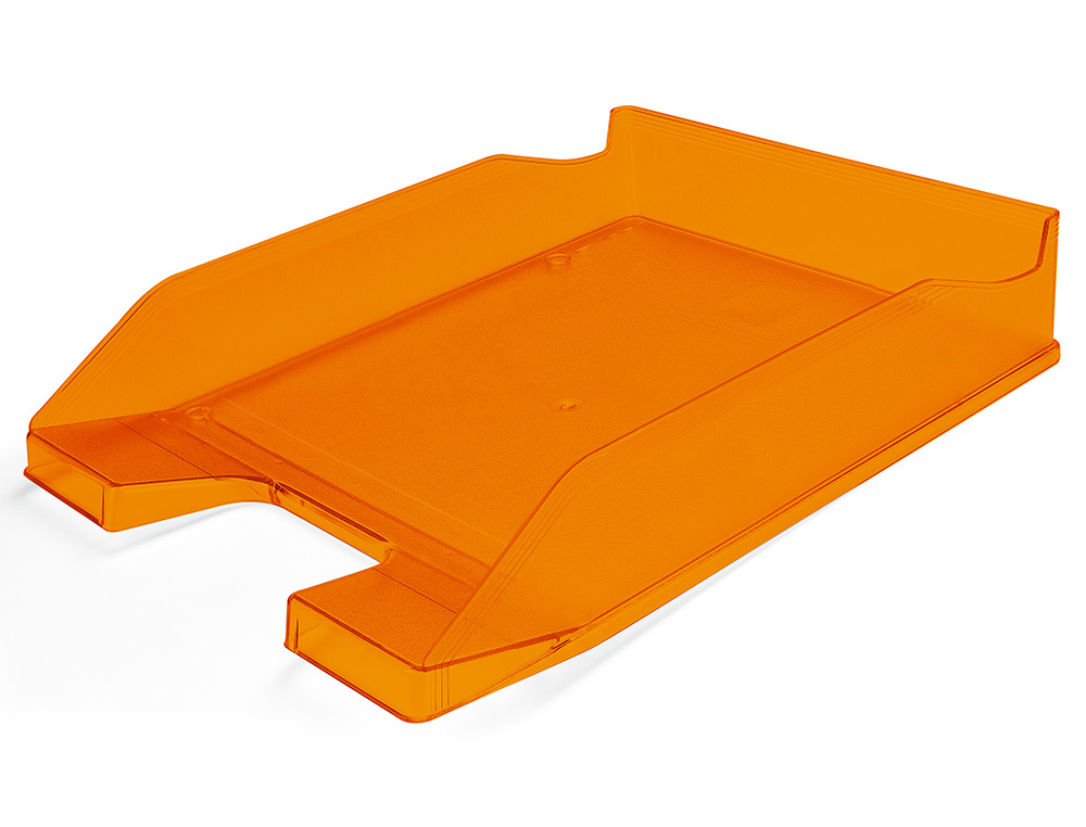 BANDEJA SOBREMESA PLASTICO Q-CONNECT NARANJA TRANSPARENTE