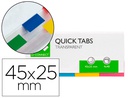 [KF01225] BANDERITAS SEPARADORAS Q-CONNECT 25X45 MM TRANSPARENTES Y COLOR PACK DE 4 CON 40 HOJAS