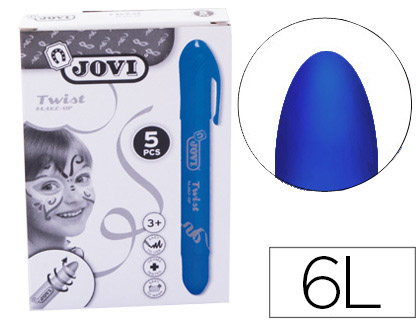 BARRA DE MAQUILLAJE JOVI TWIST MAKE-UP AZUL CAJA DE 5 UNIDADES