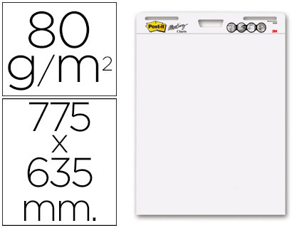 BLOC CONGRESO POST-IT 775 X 635MM CON 30 HOJAS 80 GRS