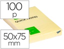 [KF10501] BLOC DE NOTAS ADHESIVAS QUITA Y PON Q-CONNECT 50X75 MM CON 100 HOJAS