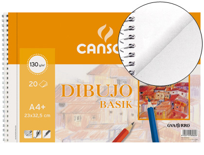 BLOC DIBUJO BASIK DIN A4+ ESPIRAL 23 X 32.5 CM 20 HOJAS MICROPERFORADO
