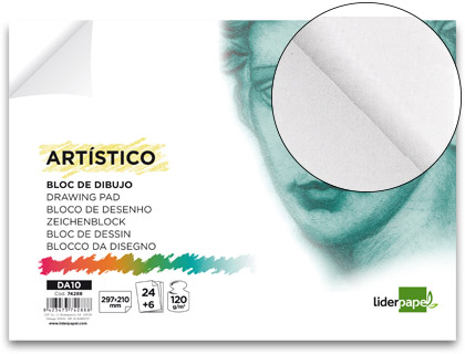 BLOC DIBUJO LIDERPAPEL ARTISTICO ENCOLADO 210X297 MM 30 HOJAS 120G/M2 SIN RECUADRO