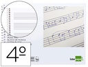 [BM06] BLOC MUSICA LIDERPAPEL PENTAGRAMA 4MM CUARTO 20 HOJAS 100G/M2