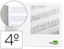 [BM08] BLOC MUSICA LIDERPAPEL PENTAGRAMA 5MM CUARTO 20 HOJAS 100G/M2 GRAPADO