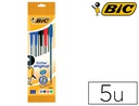 [516346] BOLIGRAFO BIC CRISTAL ORIGINAL BOLSA DE 5 UNIDADES COLORES SURTIDOS 2 AZUL /1 NEGRO /1 ROJO /1 VERDE