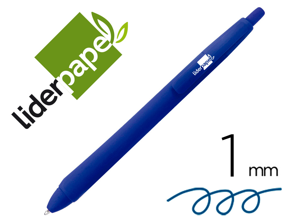 BOLIGRAFO LIDERPAPEL GUMMY TOUCH RETRACTIL 1,0 MM TINTA AZUL