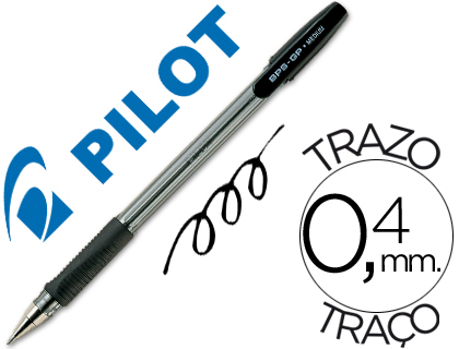 BOLIGRAFO PILOT BPS-GP NEGRO SUJECION DE CAUCHO TINTA BASE DE ACEITE CON CAPUCHON
