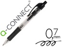 [KF00267] BOLIGRAFO Q-CONNECT RETRACTIL CON SUJECION DE CAUCHO TINTA ACEITE 0,7 MM COLOR NEGRO