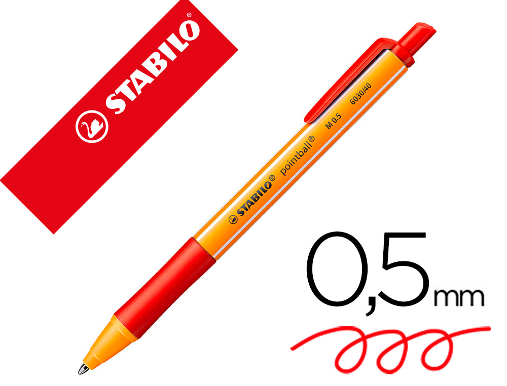 BOLIGRAFO STABILO POINTBALL 0,5 MM COLOR ROJO