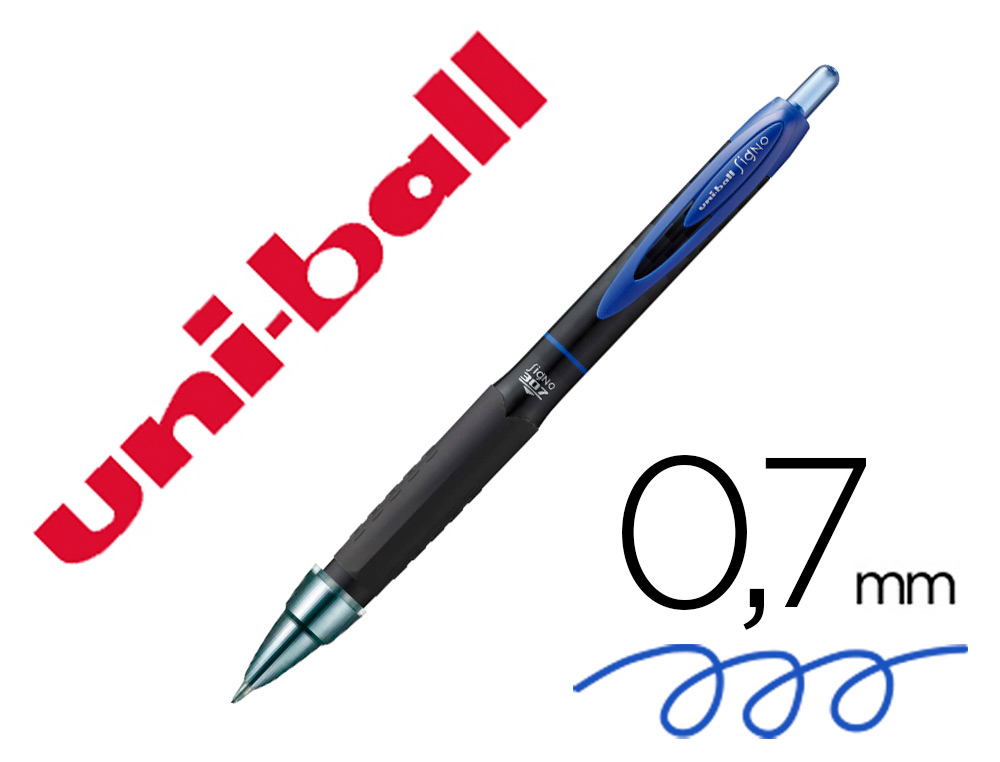 BOLIGRAFO UNI-BALL ROLLER UMN-307 RETRACTIL 0,7 MM TINTA GEL AZUL