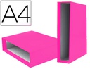 [CZ32] CAJA ARCHIVADOR LIDERPAPEL DE PALANCA CARTON DIN A4 DOCUMENTA LOMO 75 MM ROSA