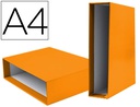 [CZ28] CAJA ARCHIVADOR LIDERPAPEL DE PALANCA CARTON DIN A4 DOCUMENTA LOMO 75MM COLOR NARANJA
