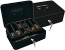 [KF04278] CAJA CAUDALES Q-CONNECT 10\&quot; 250X180X90 MM NEGRA CON PORTAMONEDAS