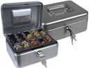 [KF03320] CAJA CAUDALES Q-CONNECT 8\&quot; 200X160X90 MM PLATA CON PORTAMONEDAS