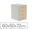 [4005AB02] CAJONERA ROCADA CON CUATRO CAJONES SERIE STORE 60X50X72 CM ACABADO AB02 ALUMINIO/GRIS