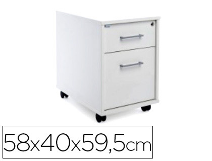 CAJONERA ROCADA CON DOS CAJONES SERIE STORE 58X40X59,5 CM ACABADO AW04 BLANCO/BLANCO