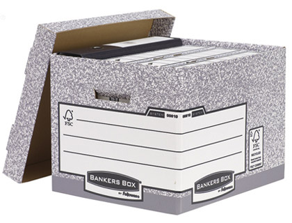 CAJON FELLOWES CARTON RECICLADO PARA ALMACENAMIENTO DE ARCHIVO CAPACIDAD 4 CAJAS DE ARCHIVO TAMAÑO DIN A4