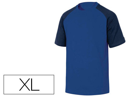 CAMISETA DE ALGODON DELTAPLUS COLOR AZUL/NEGRO TALLA XL