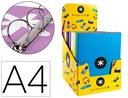 [KA35] CARPETA 4 ANILLAS 40 MM MIXTAS ANTARTIK A4 FORRADA COLORES SURTIDOS