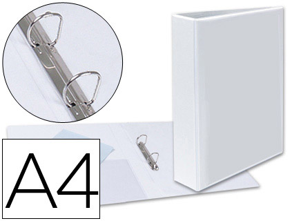 CARPETA CANGURO 2 ANILLAS MIXTAS 40MM ESSELTE A4 PLASTICO BLANCA