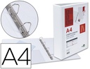 [KG44] CARPETA CANGURO 4 ANILLAS MIXTAS 40MM LIDERPAPEL A4 PLASTICO COLOR BLANCO