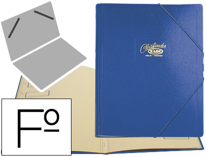 CARPETA CLASIFICADOR CARTON COMPACTO SARO FOLIO AZUL 12 DEPARTAMENTOS