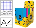 [KA36] CARPETA CON RECAMBIO ANTARTIK A4 CUADRO 5MM FORRADA 4 ANILLAS 25MM REDONDAS COLORES SURTIDOS